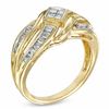 0.50 CT. T.W. Princess-Cut Quad Diamond Criss-Cross Ring in 10K Gold