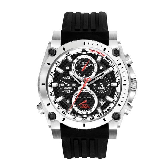 Compare Men s Bulova Precisionist Dive Chronograph Strap Watch with Black Dial Model 98B172 St. Vital Centre