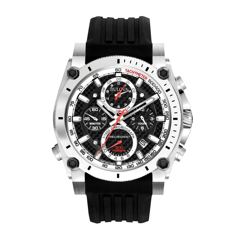 Men's Bulova Precisionist Dive Chronograph Strap Watch with Black Dial (Model: 98B172)