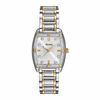 Thumbnail Image 0 of Ladies' Bulova Diamond Accent Two-Tone Stainless Steel Watch with Tonneau Mother-of-Pearl Dial (Model: 98R159)