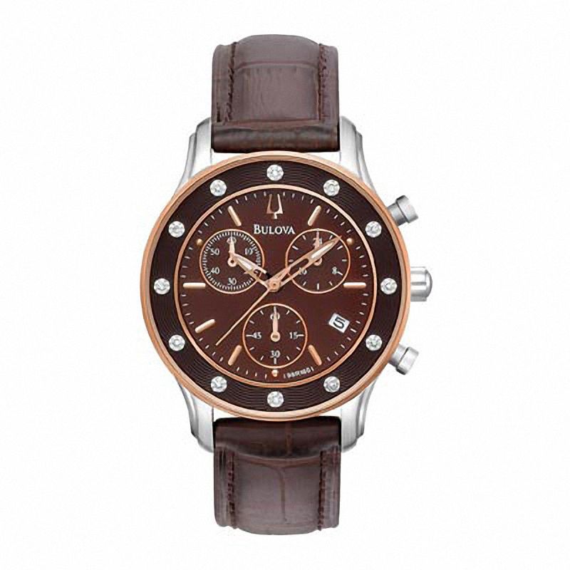 Ladies' Bulova Diamond Accent Watch with Brown Dial (Model: 98R160)|Peoples Jewellers