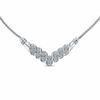 Thumbnail Image 0 of 0.25 CT. T.W. Diamond Cluster Chevron Necklace in Sterling Silver - 16"