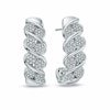 0.25 CT. T.W. Diamond Cluster Double Row Drop Earrings in Sterling Silver