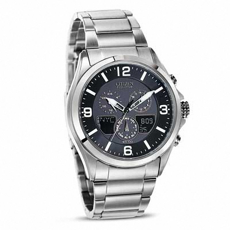 Men's Citizen Eco-Drive® Chronograph Watch with Black Dial (Model: JR3180-57E)