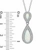 Thumbnail Image 1 of Pear-Shaped Lab-Created Opal and White Sapphire Drop Pendant in Sterling Silver