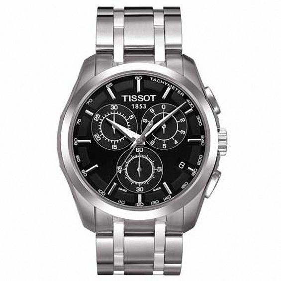 Men's Tissot Couturier Chronograph Watch with Black Dial (Model: T035.617.11.051.00)