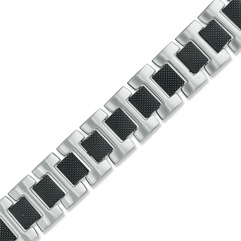 Men's Mesh Link Bracelet in Two-Tone Stainless Steel - 8.5"
