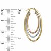 Thumbnail Image 1 of Triple Hoop Earrings in 10K Tri-Tone Gold