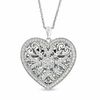 Thumbnail Image 0 of Lab-Created White Sapphire Heart Locket Pendant in Sterling Silver