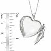 Thumbnail Image 1 of Lab-Created White Sapphire Heart Locket Pendant in Sterling Silver