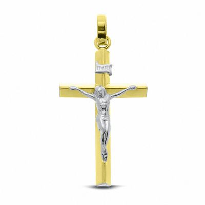 Crucifix Charm in 10K Two-Tone Gold