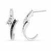 Thumbnail Image 0 of 0.12 CT. T.W. Enhanced Black and White Diamond Bypass Drop Earrings in Sterling Silver