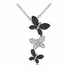 Thumbnail Image 0 of 0.19 CT. T.W. Enhanced Black and White Diamond Triple Butterfly Pendant in Sterling Silver
