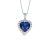 Thumbnail Image 0 of 12.0mm Heart-Shaped Lab-Created Ceylon and White Sapphire Pendant in Sterling Silver