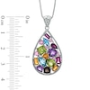 Multi-Gemstone Mosaic Pendant in Sterling Silver