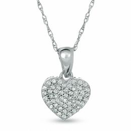 0.14 CT. T.W. Heart-Shaped Multi-Diamond Pendant in 10K White Gold