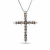 0.50 CT. T.W. Champagne and White Diamond Cross Pendant in 10K White Gold