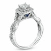 Vera Wang Love Collection 1.00 CT. T.W. Princess-Cut Diamond Double Frame Twist Engagement Ring in 14K White Gold