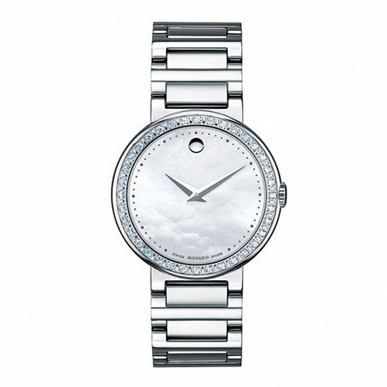 Ladies' Movado Concerto Diamond Accent Watch with Mother-of-Pearl Dial (Model: 0606421)