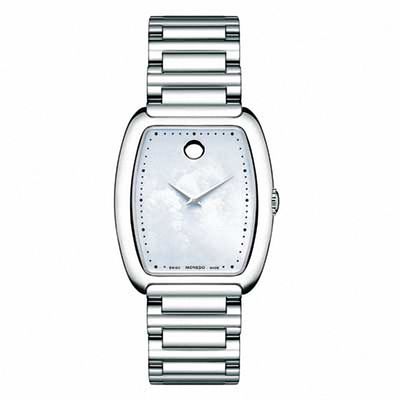 Ladies' Movado Concerto Watch with White Mother-of-Pearl Tonneau Dial (Model: 0606547)