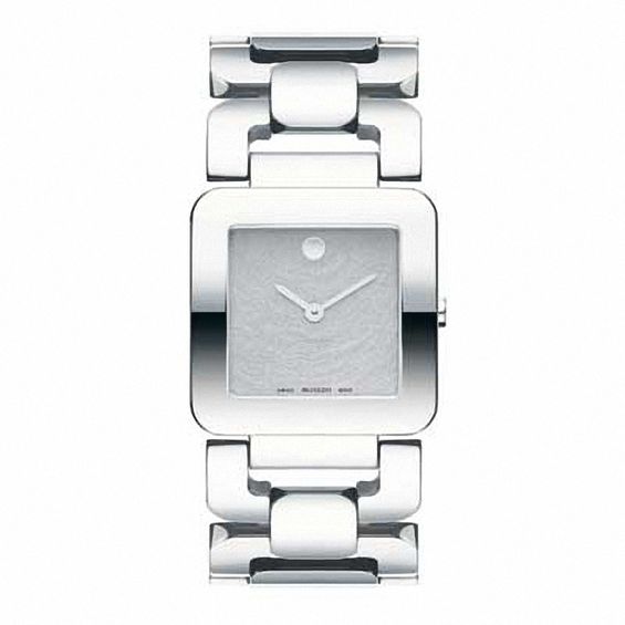 Ladies Movado Luma Watch with Square Silver Dial Model 0606544