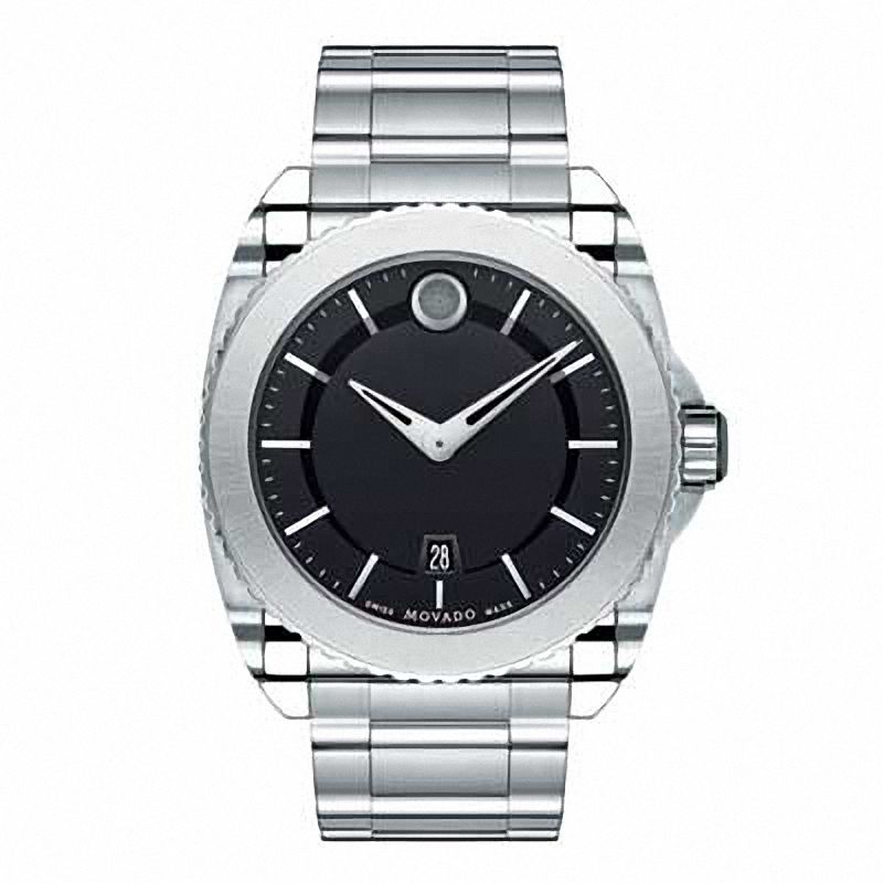 Men's Movado Master Watch with Black Dial (Model: 0606550)