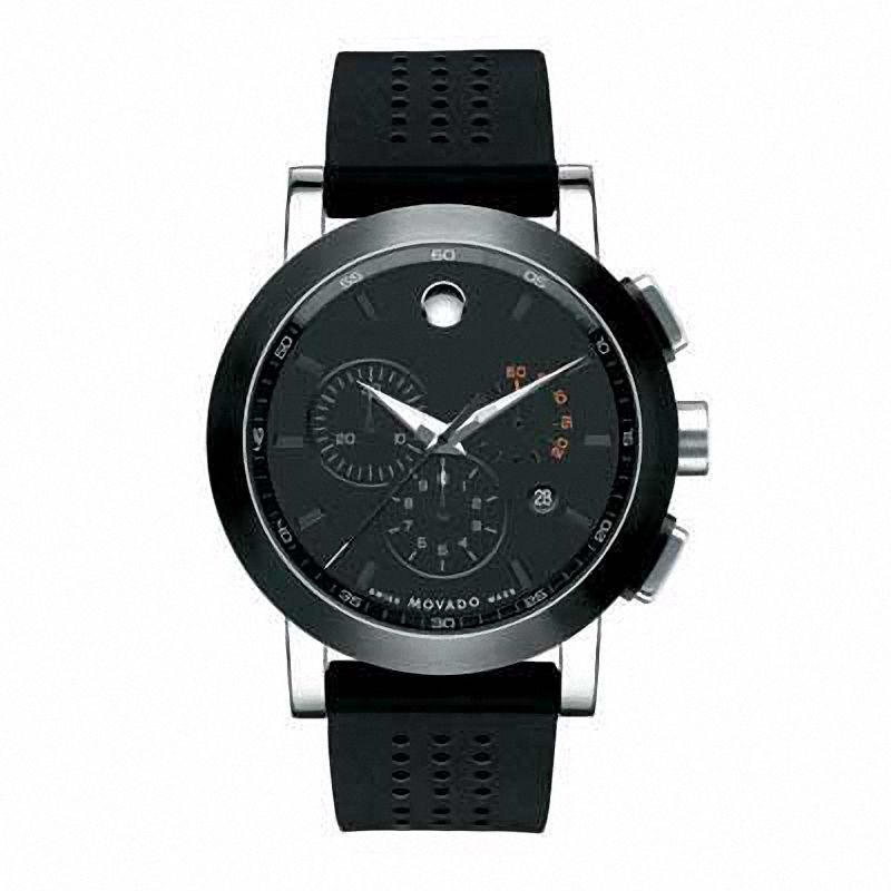 Men's Movado Museum® Chronograph Watch with Black Dial (Model: 0606545)
