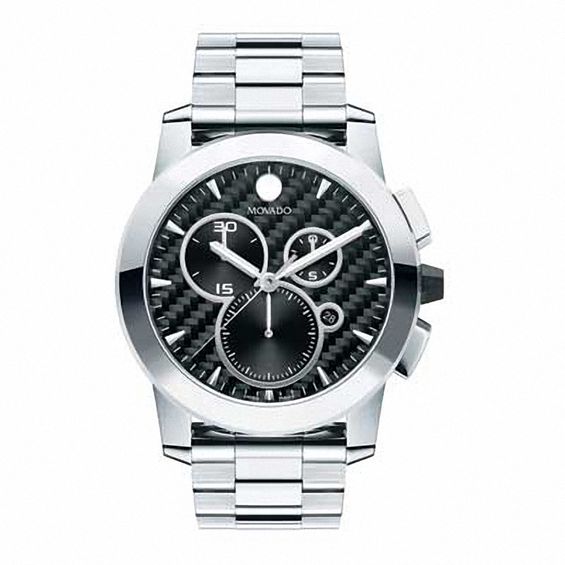 Peoples Men s Movado Vizio Chronograph Watch with Black Carbon Fibre Dial Model 0606551 St. Vital Centre