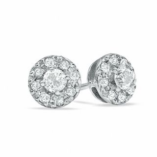 0.25 CT. T.W. Diamond Frame Stud Earrings in 10K White Gold