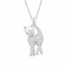 Thumbnail Image 0 of 0.17 CT. T.W. Diamond Cat Pendant in Sterling Silver