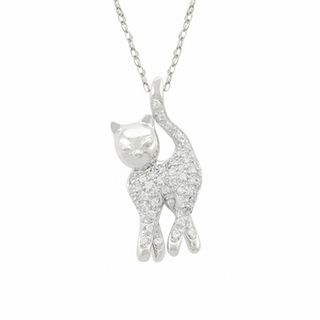 0.17 CT. T.W. Diamond Cat Pendant in Sterling Silver