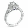 Thumbnail Image 1 of Vera Wang Love Collection 1.29 CT. T.W. Emerald-Cut Diamond Split Shank Frame Engagement Ring in 14K White Gold