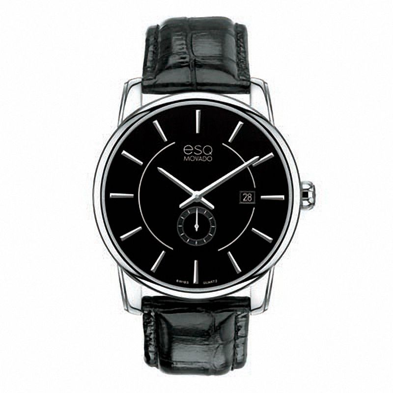Men's ESQ Movado Capital Strap Watch with Black Dial (Model: 07301413)