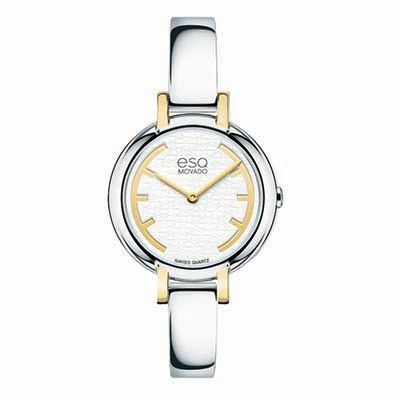 Ladies' ESQ Movado Contempo Two-Tone Bangle Watch with White Dial (Model: 07101392)