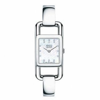 Ladies' ESQ Movado Angle Diamond Accent Bangle Watch with Square Mother-of-Pearl Dial (Model: 07101406)