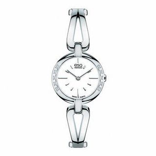 Ladies' ESQ Movado Corbel Diamond Accent Bangle Watch with White Dial (Model: 07101395)