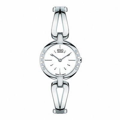 Ladies' ESQ Movado Corbel Diamond Accent Bangle Watch with White Dial (Model: 07101395)