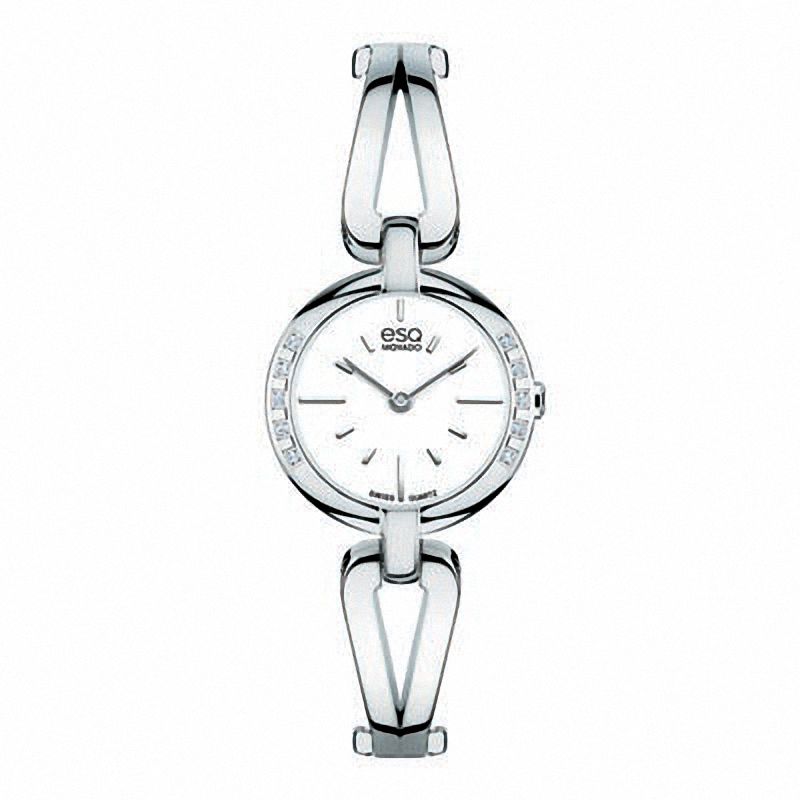 Ladies' ESQ Movado Corbel Diamond Accent Bangle Watch with White Dial (Model: 07101395)|Peoples Jewellers