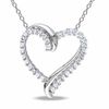 Thumbnail Image 0 of Lab-Created White Sapphire Heart Pendant in Sterling Silver