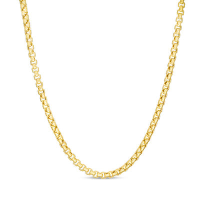 Ladies' 2.4mm Box Chain Necklace in Hollow 14K Gold - 20"