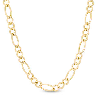 Men's 4.5mm Figaro Chain Necklace in Solid 14K Gold - 24"