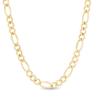 Men's 4.5mm Figaro Chain Necklace in Solid 14K Gold - 24"