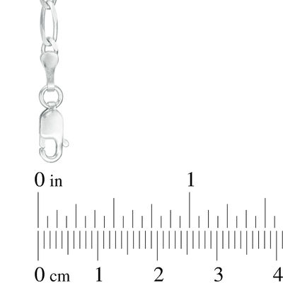 Men's 3.0mm Figaro Chain Necklace in Solid 14K White Gold - 24"