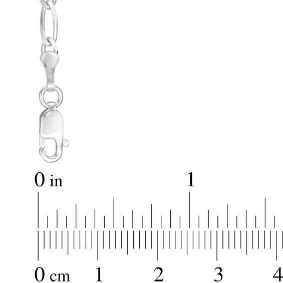 Men's 3.0mm Figaro Chain Necklace in Solid 14K White Gold - 24"