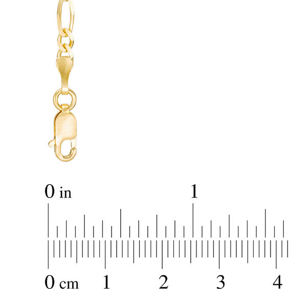 Men's 3.1mm Figaro Chain Necklace in Solid 14K Gold - 22"