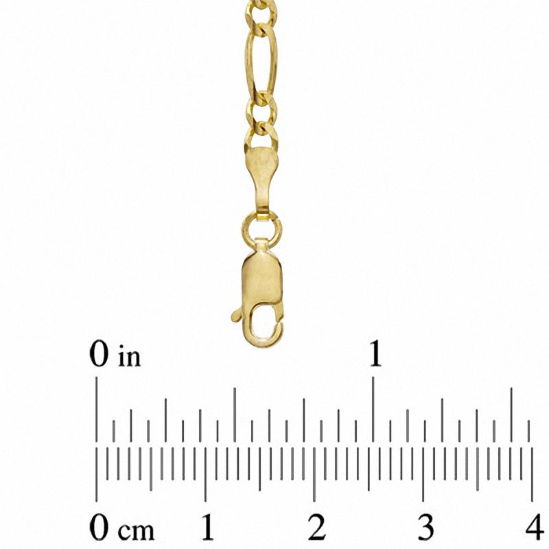 Men's 3.1mm Figaro Chain Necklace in Solid 14K Gold - 22"