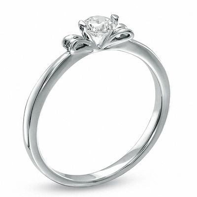 0.25 CT. Diamond Solitaire Promise Ring in 10K White Gold