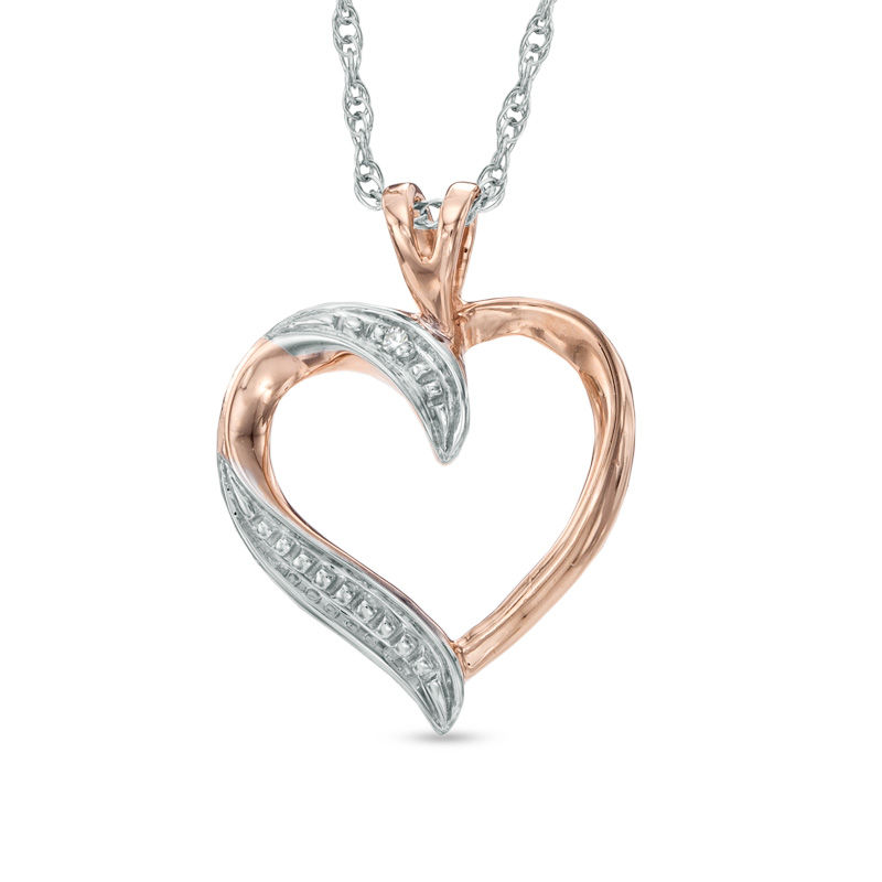 Zales rose gold hot sale heart necklace