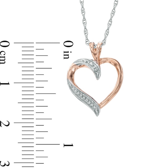 Diamond Accent Heart Pendant in 10K Rose Gold