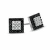 Thumbnail Image 1 of 0.50 CT. T.W. Enhanced Black and White Diamond Square Frame Earrings in 10K White Gold